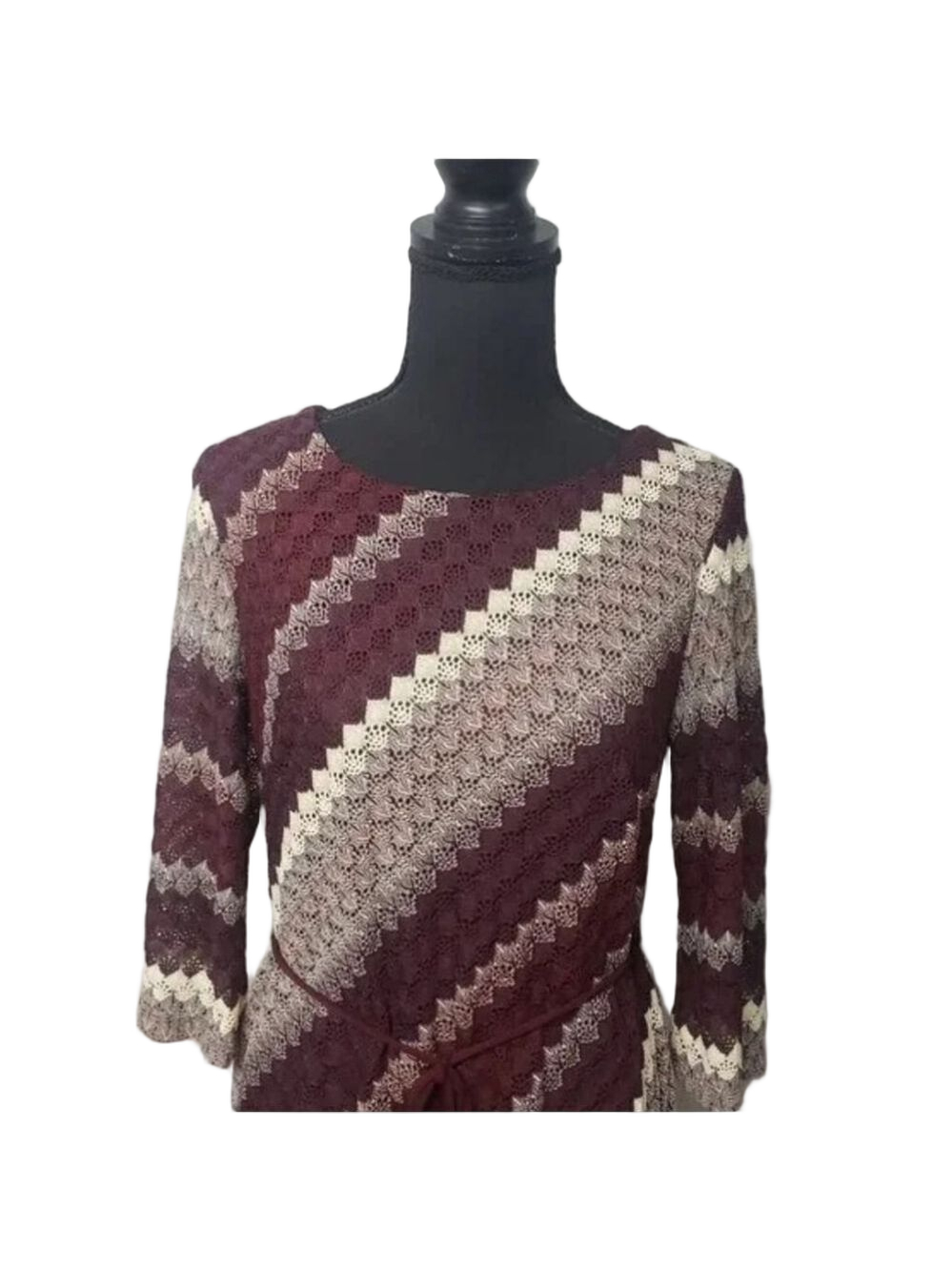 Established 1962 Maroon Crochet Lace Knit NWOT - Picture 3 of 7